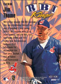1999 Ultra - RBI Kings #11 RK Jim Thome  Back