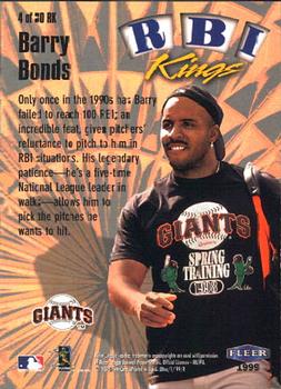 1999 Ultra - RBI Kings #4 RK Barry Bonds  Back