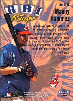 1999 Ultra - RBI Kings #9 RK Manny Ramirez  Back