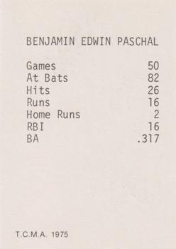 1975 TCMA 1927 New York Yankees #NNO Ben Paschal Back