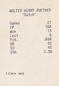 1975 TCMA 1927 New York Yankees #NNO Dutch Ruether Back