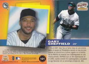 1998 Pacific Invincible #101 Gary Sheffield Back
