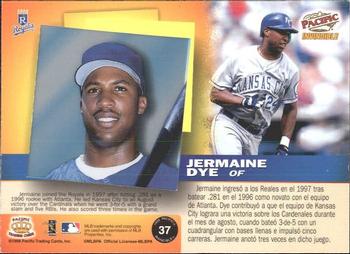 1998 Pacific Invincible #37 Jermaine Dye Back