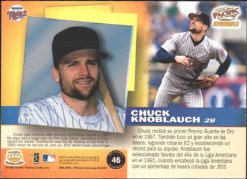 1998 Pacific Invincible #46 Chuck Knoblauch Back