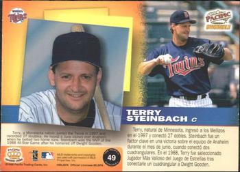 1998 Pacific Invincible #49 Terry Steinbach Back