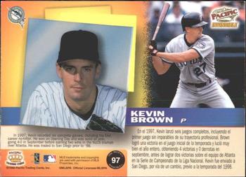 1998 Pacific Invincible #97 Kevin Brown Back