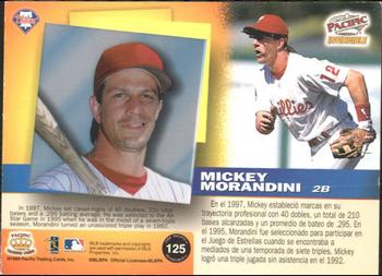 1998 Pacific Invincible #125 Mickey Morandini Back