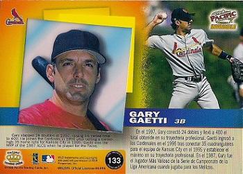 1998 Pacific Invincible #133 Gary Gaetti Back