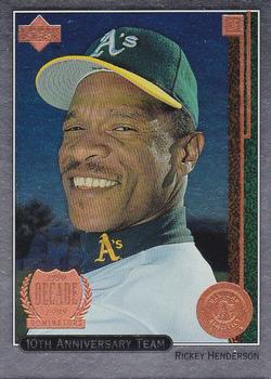 1999 Upper Deck - 10th Anniversary Team Double #X19 Rickey Henderson  Front