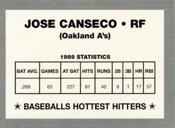 1990 Baseballs Hottest Hitters (unlicensed) #NNO Jose Canseco Back