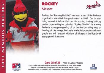 2013 Brandt Memphis Redbirds #35 Rockey Back