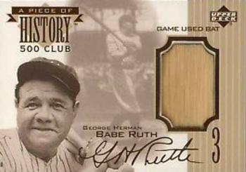 1999 Upper Deck - A Piece of History 500 Club: Babe Ruth #NNO Babe Ruth Front