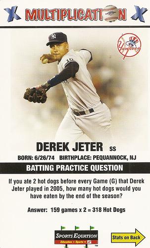 2008 Sports Equation Math Learning Cards: Multiplication & Division #1 Derek Jeter Front