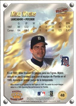 1998 Pacific Invincible - Gems of the Diamond #48 Mike Myers Back