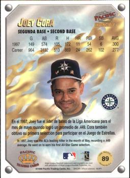 1998 Pacific Invincible - Gems of the Diamond #89 Joey Cora Back