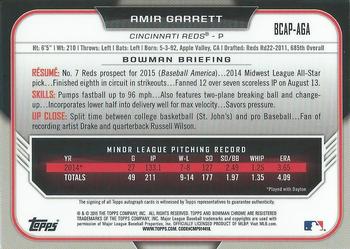2015 Bowman Chrome - Prospect Autographs #BCAP-AGA Amir Garrett Back