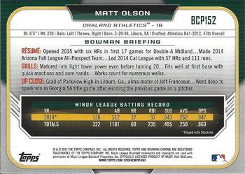 2015 Bowman Chrome - Prospects #BCP152 Matt Olson Back