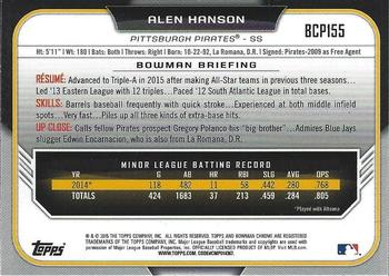 2015 Bowman Chrome - Prospects #BCP155 Alen Hanson Back