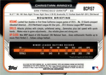 2015 Bowman Chrome - Prospects #BCP157 Christian Arroyo Back