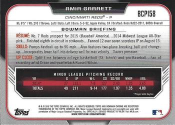 2015 Bowman Chrome - Prospects #BCP158 Amir Garrett Back