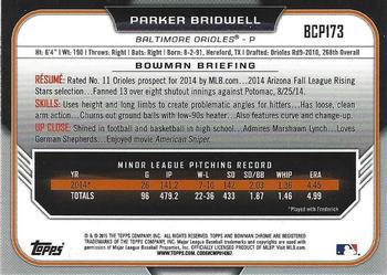 2015 Bowman Chrome - Prospects #BCP173 Parker Bridwell Back