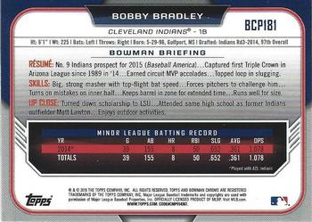 2015 Bowman Chrome - Prospects #BCP181 Bobby Bradley Back