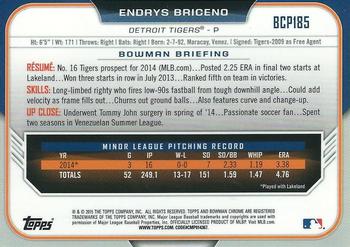 2015 Bowman Chrome - Prospects #BCP185 Endrys Briceno Back