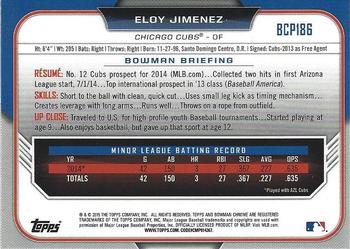 2015 Bowman Chrome - Prospects #BCP186 Eloy Jimenez Back