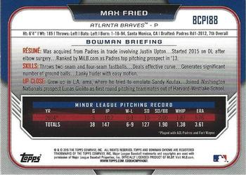 2015 Bowman Chrome - Prospects #BCP188 Max Fried Back