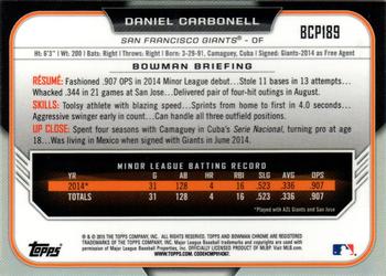 2015 Bowman Chrome - Prospects #BCP189 Daniel Carbonell Back