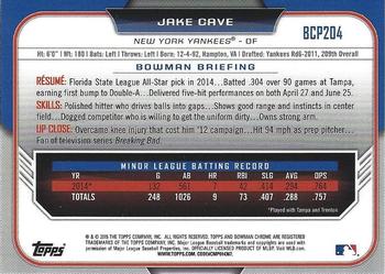 2015 Bowman Chrome - Prospects #BCP204 Jake Cave Back