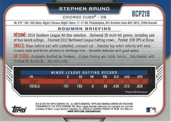 2015 Bowman Chrome - Prospects #BCP219 Stephen Bruno Back