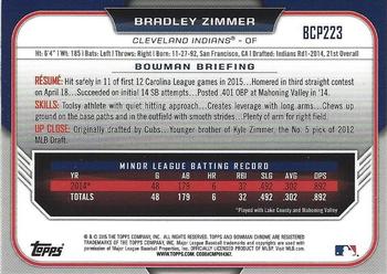 2015 Bowman Chrome - Prospects #BCP223 Bradley Zimmer Back