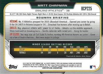 2015 Bowman Chrome - Prospects #BCP225 Matt Chapman Back