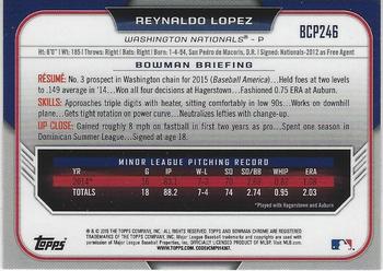 2015 Bowman Chrome - Prospects #BCP246 Reynaldo Lopez Back