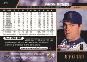 1999 Upper Deck - Exclusives Bronze #28 Andy Benes  Back