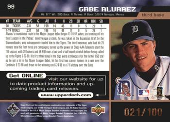 1999 Upper Deck - Exclusives Bronze #99 Gabe Alvarez  Back