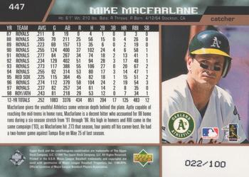 1999 Upper Deck - Exclusives Bronze #447 Mike Macfarlane  Back