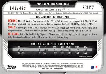 2015 Bowman Chrome - Prospects Refractors #BCP177 Nolan Sanburn Back