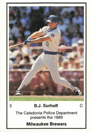 1989 Milwaukee Brewers Police - Caledonia PD #NNO B.J. Surhoff Front