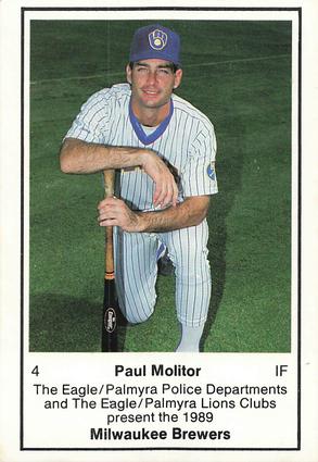1989 Milwaukee Brewers Police - Eagle/Palmyra PDs and The Eagle/Palmyra Lions Clubs #NNO Paul Molitor Front
