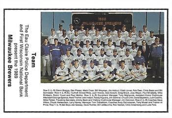 1989 Milwaukee Brewers Police - Eau Claire PD and First Wisconsin National Bank #NNO Milwaukee Brewers Team Photo Front