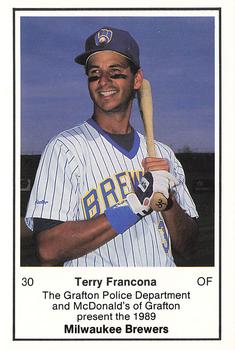 1989 Milwaukee Brewers Police - Grafton Police Department and McDonald's of Grafton #NNO Terry Francona Front