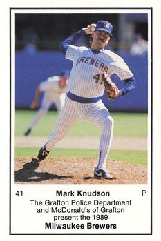 1989 Milwaukee Brewers Police - Grafton Police Department and McDonald's of Grafton #NNO Mark Knudson Front