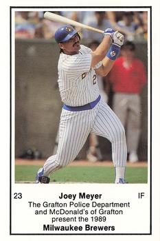 1989 Milwaukee Brewers Police - Grafton Police Department and McDonald's of Grafton #NNO Joey Meyer Front