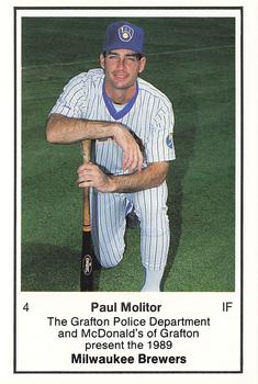 1989 Milwaukee Brewers Police - Grafton Police Department and McDonald's of Grafton #NNO Paul Molitor Front
