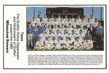 1989 Milwaukee Brewers Police - Grafton Police Department and McDonald's of Grafton #NNO Milwaukee Brewers Team Photo Front