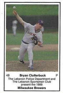 1989 Milwaukee Brewers Police - Lebanon #NNO Bryan Clutterbuck Front