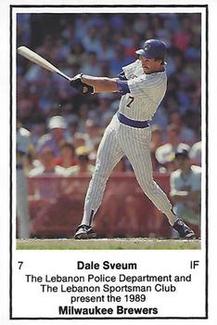 1989 Milwaukee Brewers Police - Lebanon #NNO Dale Sveum Front