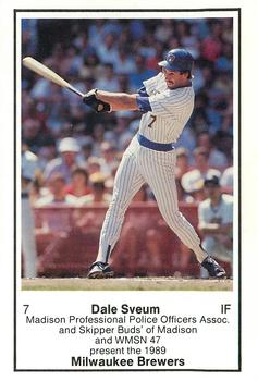 1989 Milwaukee Brewers Police - Madison Prof PO Assoc, Skipper Buds of Madison and WMSN 47 #NNO Dale Sveum Front